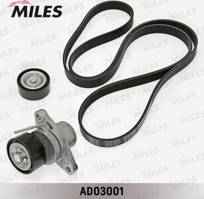 Miles AD03001 - V-Ribbed Belt Set www.autospares.lv