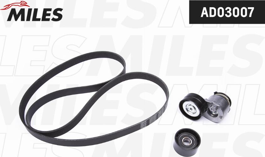 Miles AD03007 - Ķīļrievu siksnu komplekts www.autospares.lv