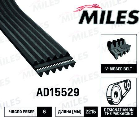 Miles AD15529 - Поликлиновой ремень www.autospares.lv