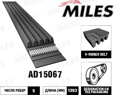 Miles AD15067 - Ķīļrievu siksna autospares.lv