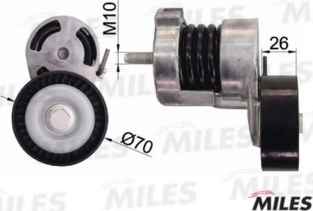 Miles AG00044 - Belt Tensioner, v-ribbed belt www.autospares.lv