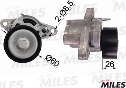 Miles AG00028 - Натяжитель, поликлиновый ремень www.autospares.lv