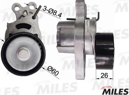 Miles AG00298 - Натяжитель, поликлиновый ремень www.autospares.lv