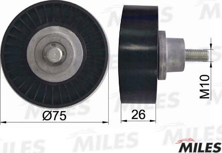 Miles AG03091 - Ролик, поликлиновый ремень www.autospares.lv