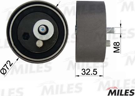 Miles AG02098 - Spriegotājrullītis, Gāzu sadales mehānisma piedziņas siksna www.autospares.lv