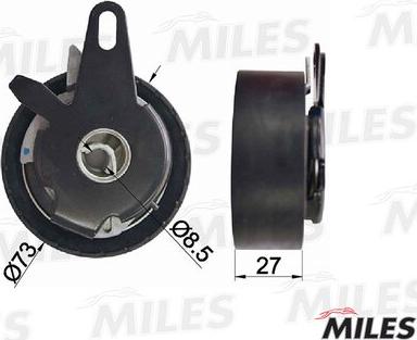 Miles AG02043 - Spriegotājrullītis, Gāzu sadales mehānisma piedziņas siksna www.autospares.lv