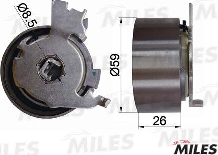 Miles AG02062 - Spriegotājrullītis, Gāzu sadales mehānisma piedziņas siksna autospares.lv