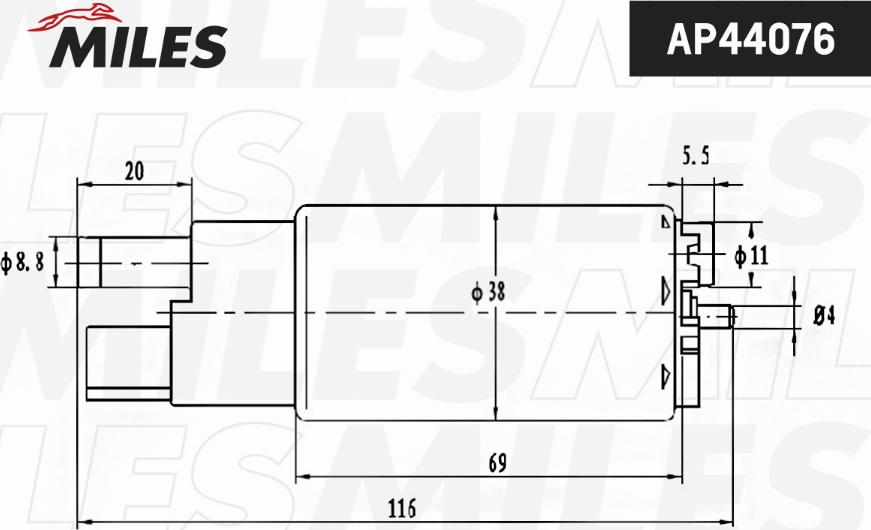 Miles AP44076 - Топливный насос www.autospares.lv