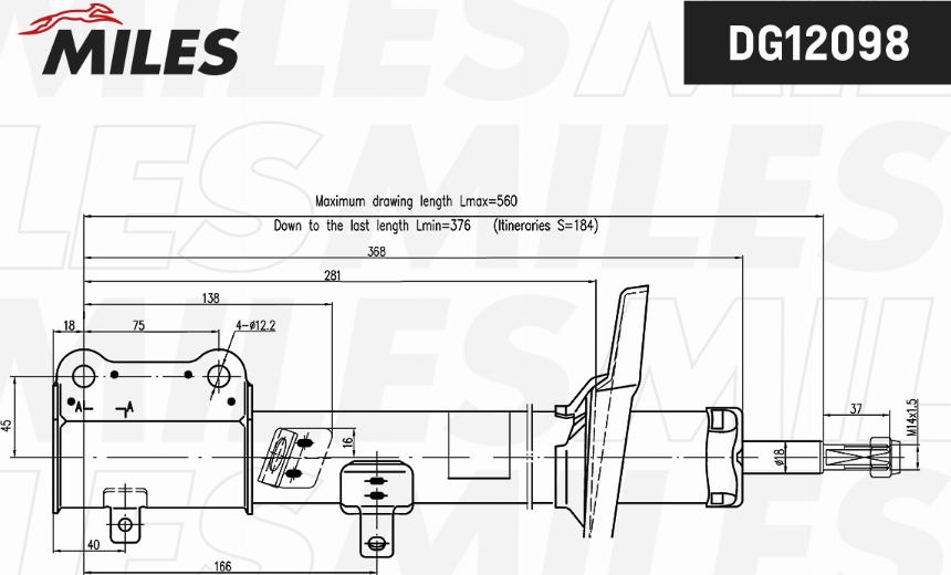 Miles DG12098 - Amortizators www.autospares.lv