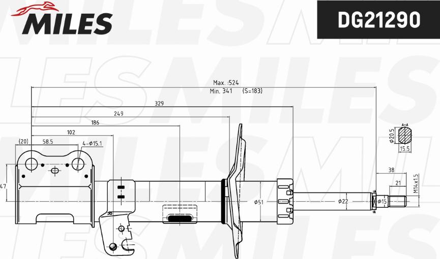 Miles DG21290 - Amortizators www.autospares.lv