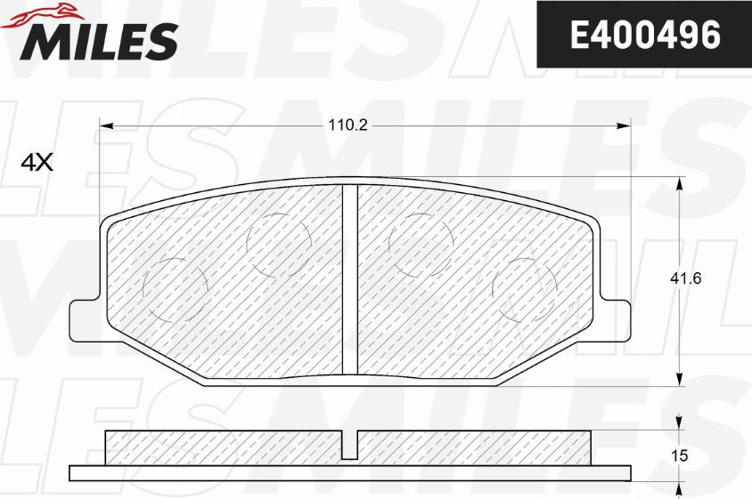 Miles E400496 - Brake Pad Set, disc brake www.autospares.lv