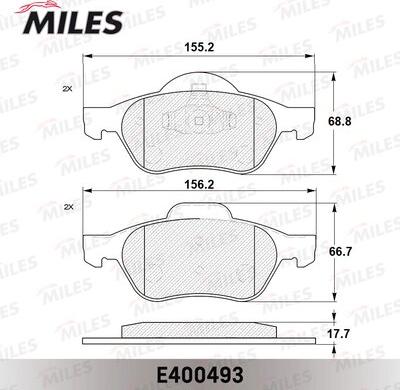 Miles E400493 - Bremžu uzliku kompl., Disku bremzes autospares.lv