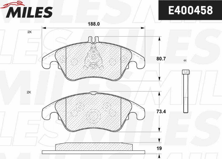 Miles E400458 - Bremžu uzliku kompl., Disku bremzes autospares.lv