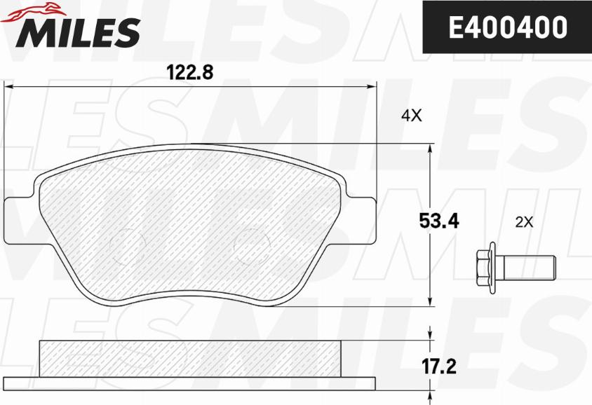 Miles E400400 - Bremžu uzliku kompl., Disku bremzes www.autospares.lv