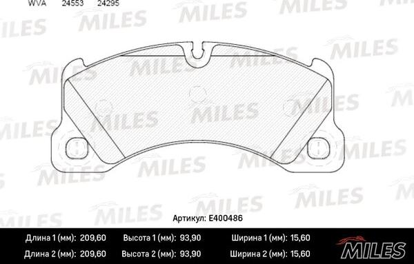 Miles E400486 - Bremžu uzliku kompl., Disku bremzes www.autospares.lv