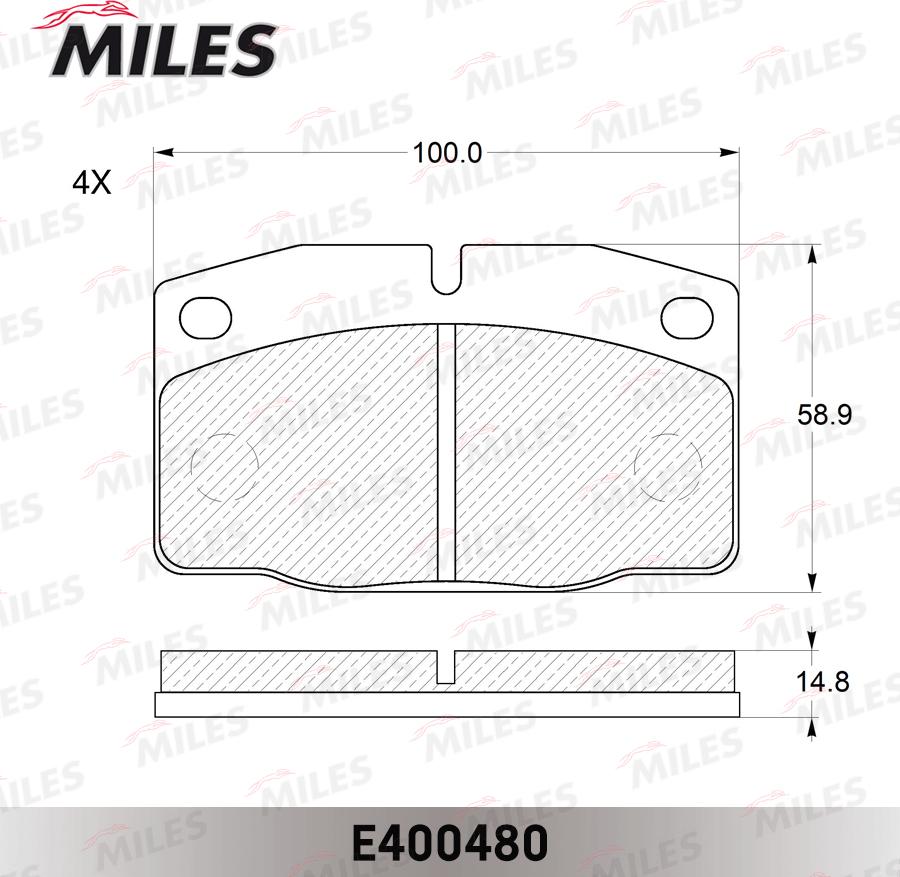 Miles E400480 - Тормозные колодки, дисковые, комплект www.autospares.lv