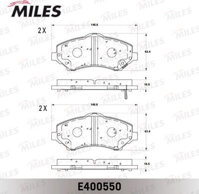 Miles E400550 - Bremžu uzliku kompl., Disku bremzes www.autospares.lv