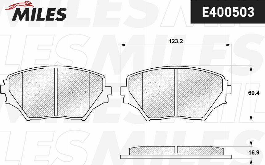 Miles E400503 - Brake Pad Set, disc brake www.autospares.lv