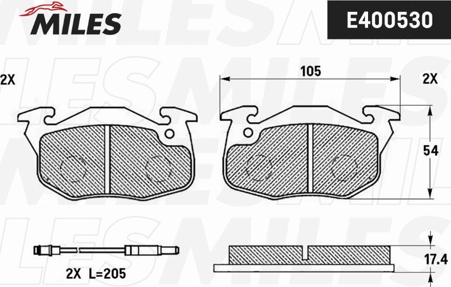 Miles E400530 - Bremžu uzliku kompl., Disku bremzes autospares.lv