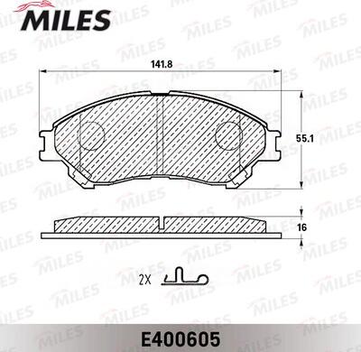 Miles E400605 - Brake Pad Set, disc brake www.autospares.lv