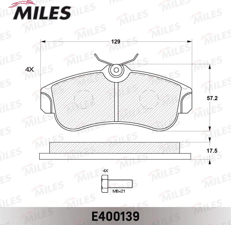 Miles E400139 - Bremžu uzliku kompl., Disku bremzes autospares.lv