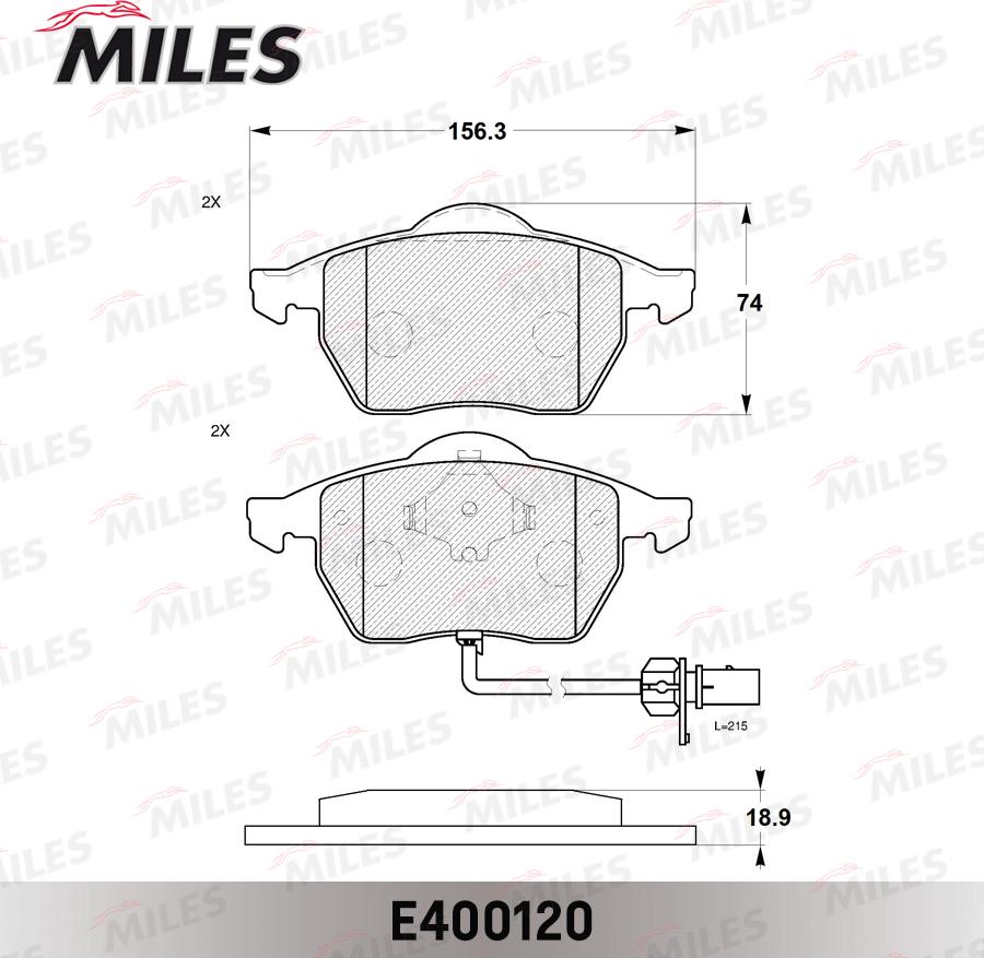 Miles E400120 - Brake Pad Set, disc brake www.autospares.lv