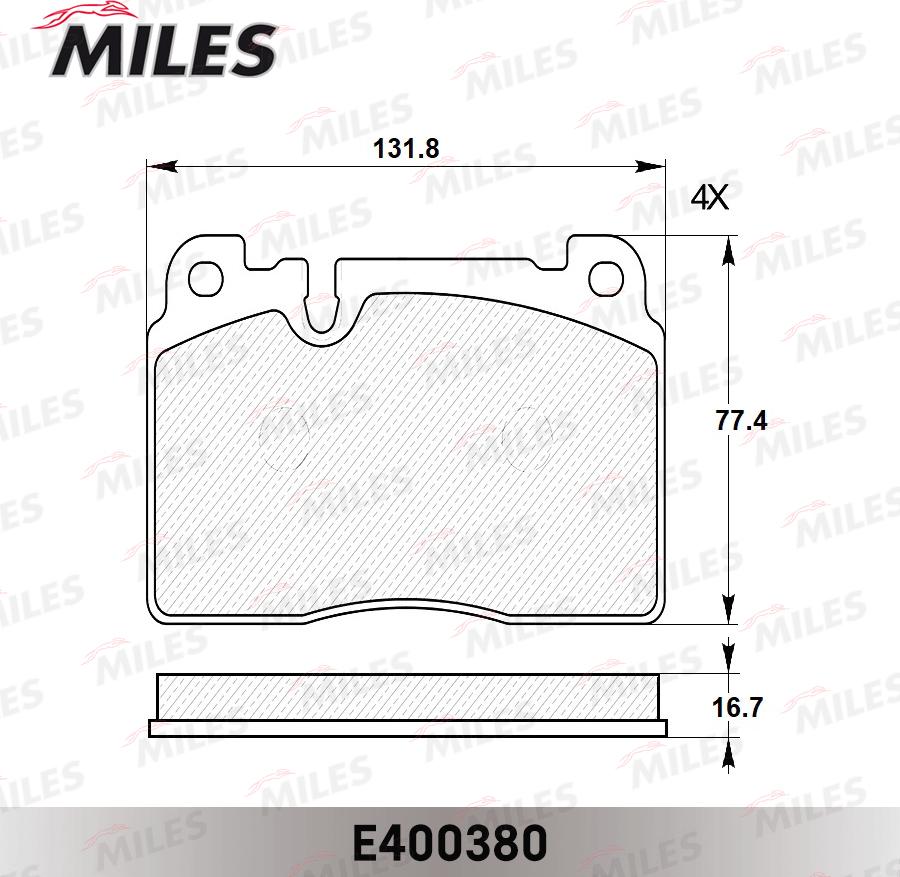 Miles E400380 - Bremžu uzliku kompl., Disku bremzes www.autospares.lv