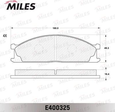 Miles E400325 - Bremžu uzliku kompl., Disku bremzes www.autospares.lv