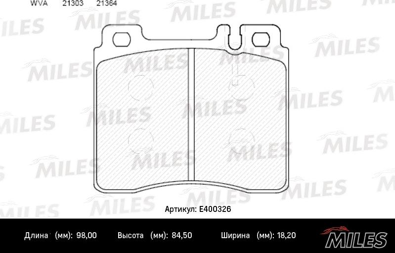 Miles E400326 - Bremžu uzliku kompl., Disku bremzes autospares.lv