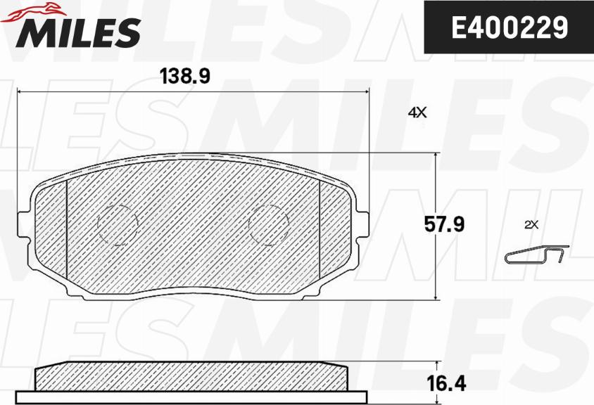 Miles E400229 - Brake Pad Set, disc brake www.autospares.lv