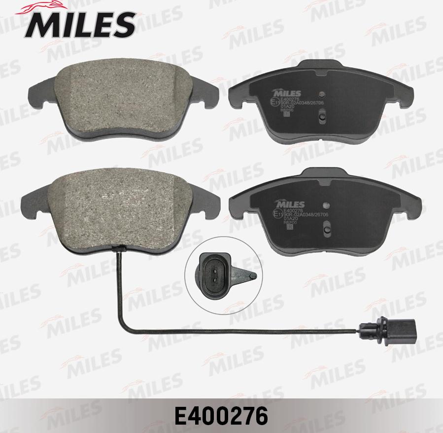 Miles E400276 - Тормозные колодки, дисковые, комплект www.autospares.lv