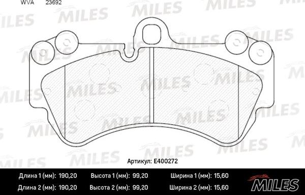 Miles E400272 - Bremžu uzliku kompl., Disku bremzes www.autospares.lv