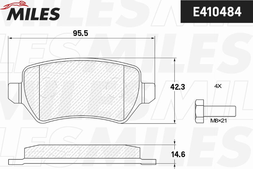 Miles E410484 - Bremžu uzliku kompl., Disku bremzes autospares.lv