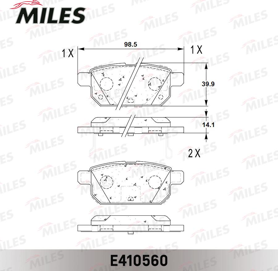 Miles E410560 - Bremžu uzliku kompl., Disku bremzes autospares.lv