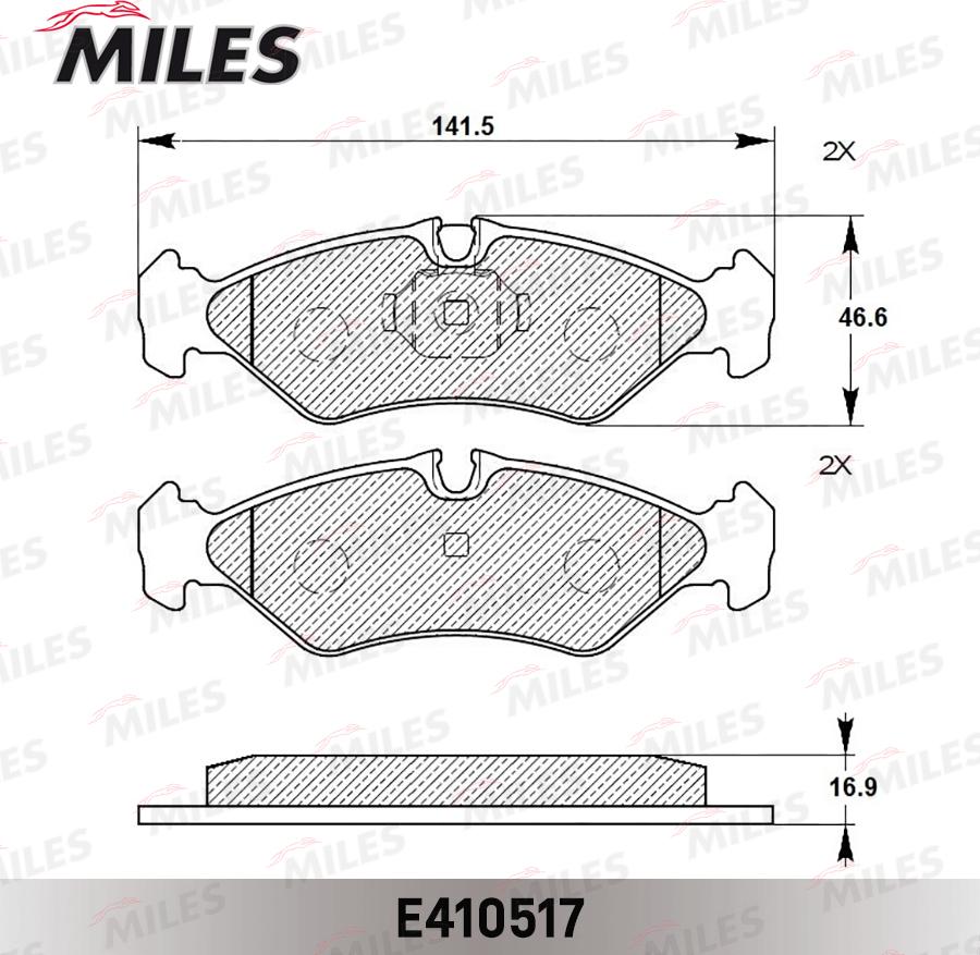 Miles E410517 - Тормозные колодки, дисковые, комплект www.autospares.lv