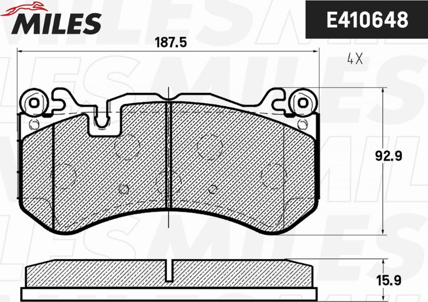 Miles E410648 - Bremžu uzliku kompl., Disku bremzes www.autospares.lv