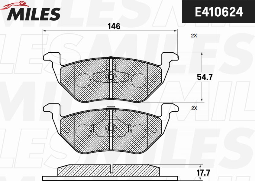 Miles E410624 - Bremžu uzliku kompl., Disku bremzes www.autospares.lv