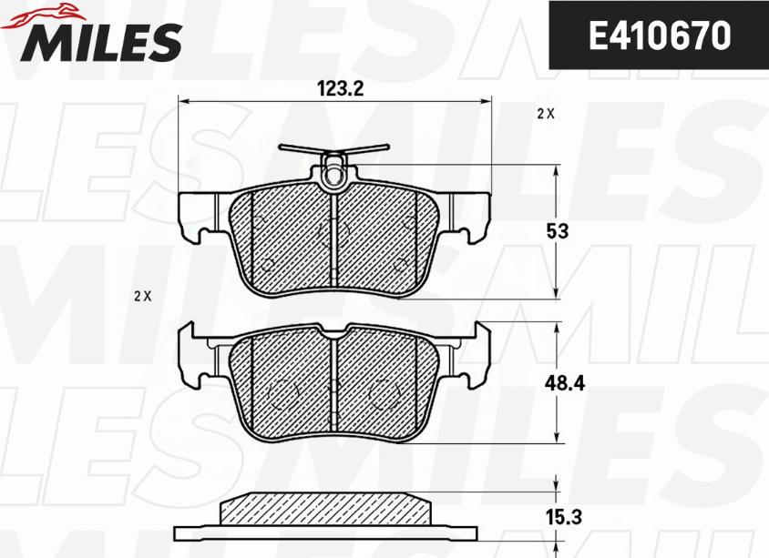 Miles E410670 - Тормозные колодки, дисковые, комплект www.autospares.lv