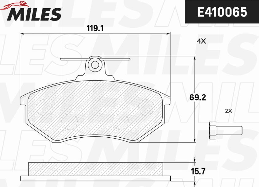 Miles E410065 - Bremžu uzliku kompl., Disku bremzes autospares.lv