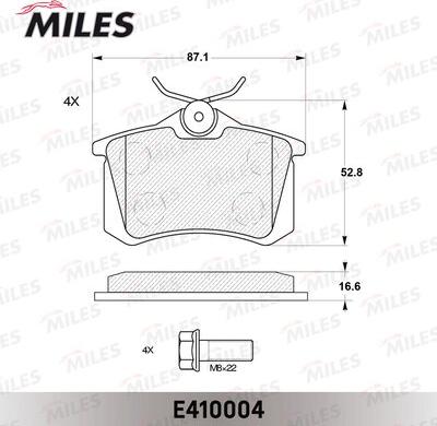 Miles E410004 - Bremžu uzliku kompl., Disku bremzes www.autospares.lv