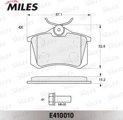 Miles E410010 - Bremžu uzliku kompl., Disku bremzes www.autospares.lv