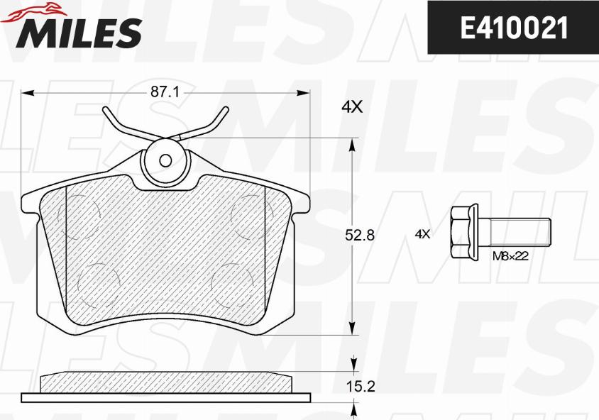 Miles E410021 - Тормозные колодки, дисковые, комплект www.autospares.lv