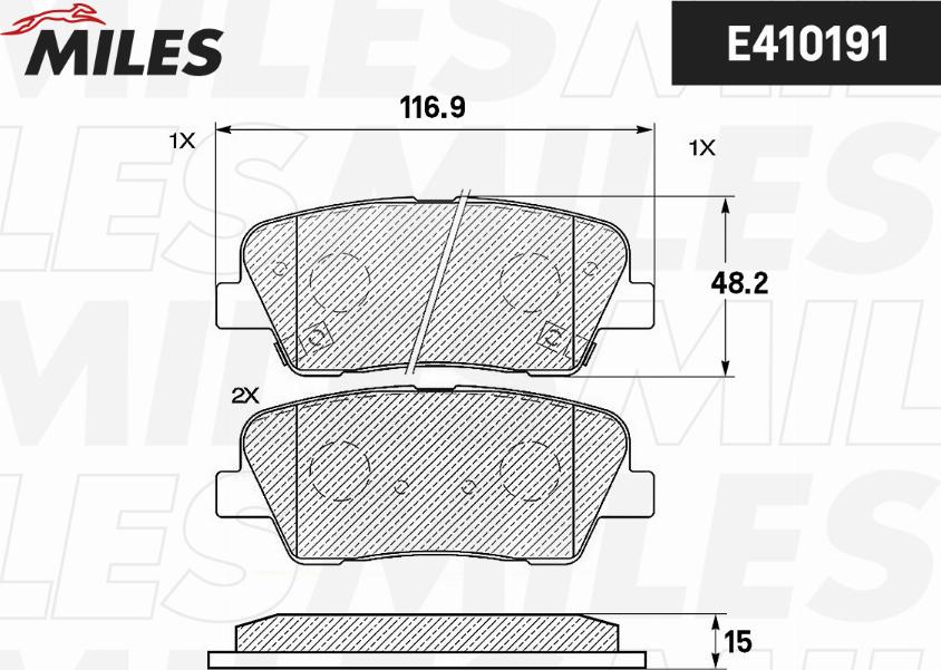 Miles E410191 - Bremžu uzliku kompl., Disku bremzes www.autospares.lv