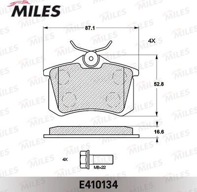 Miles E410134 - Тормозные колодки, дисковые, комплект www.autospares.lv