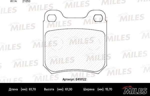 Miles E410122 - Тормозные колодки, дисковые, комплект www.autospares.lv