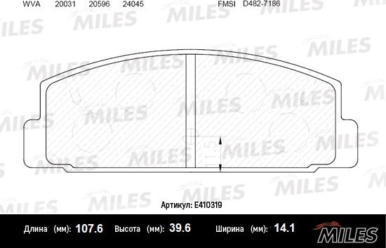 Miles E410319 - Bremžu uzliku kompl., Disku bremzes www.autospares.lv