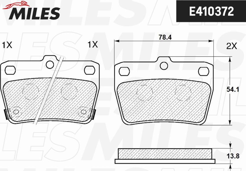 Miles E410372 - Bremžu uzliku kompl., Disku bremzes www.autospares.lv