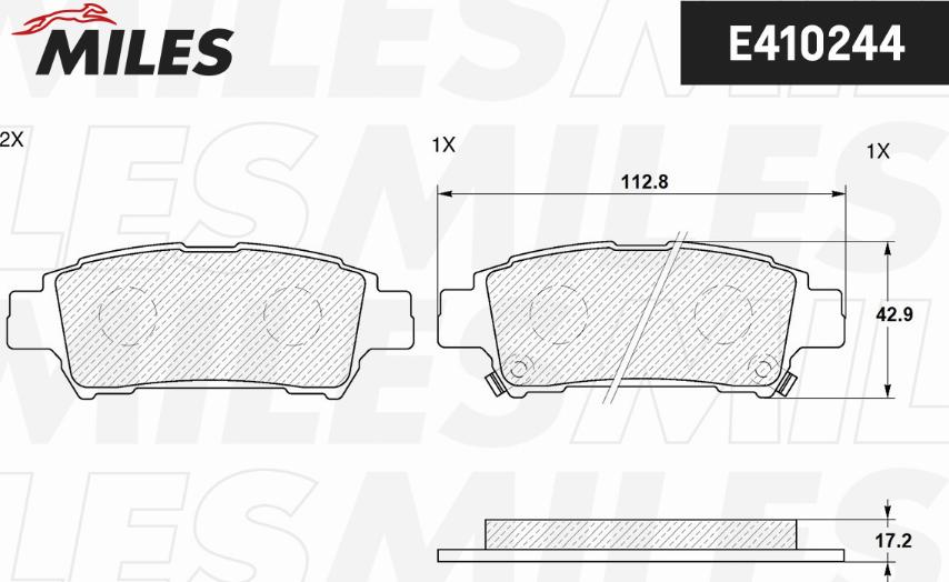 Miles E410244 - Brake Pad Set, disc brake www.autospares.lv