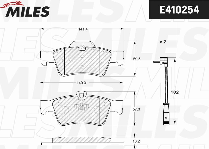 Miles E410254 - Bremžu uzliku kompl., Disku bremzes www.autospares.lv