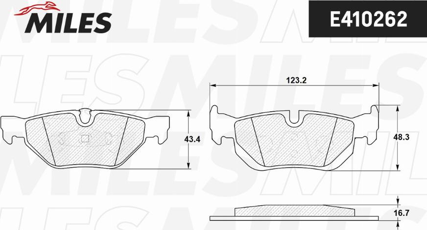 Miles E410262 - Brake Pad Set, disc brake www.autospares.lv